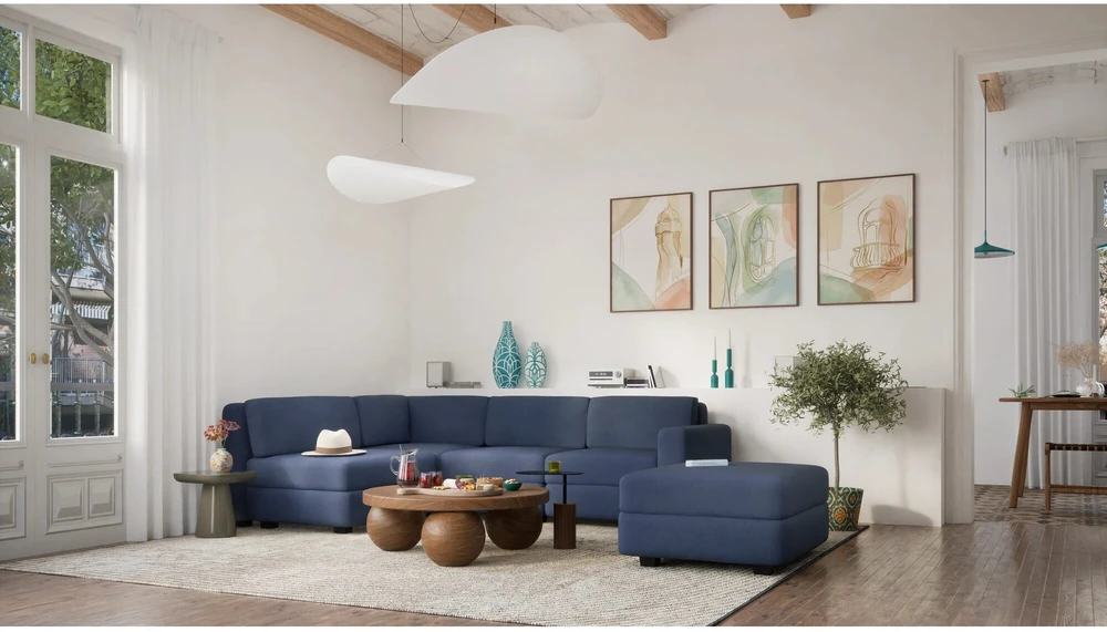 Citysofa Galinis modulis GRACIA - Tamsiai mėlyna