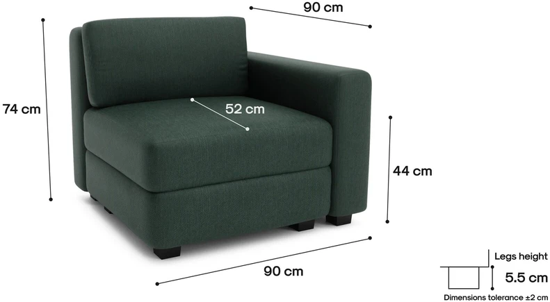 Citysofa Galinis modulis GRACIA - Žalia