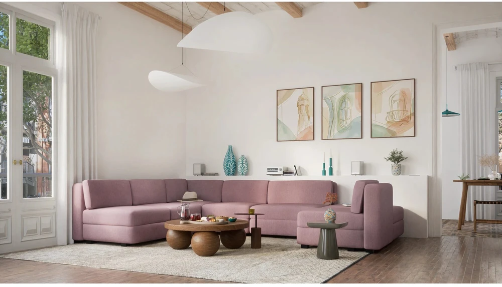 Citysofa Kampinis modulis GRACIA - Dulsvai rožinė