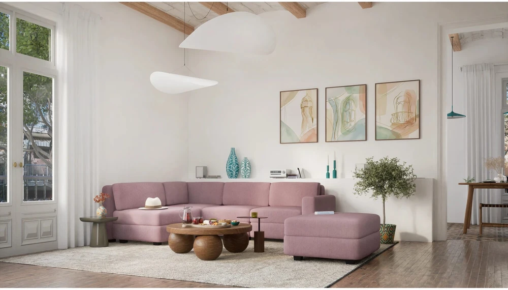 Citysofa Kampinis modulis GRACIA - Dulsvai rožinė