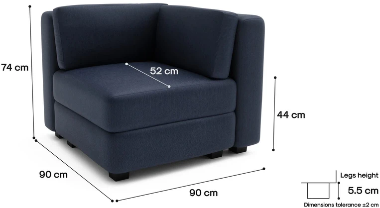 Citysofa Kampinis modulis GRACIA - Tamsiai mėlyna