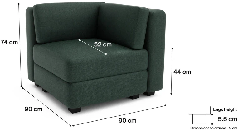 Citysofa Kampinis modulis GRACIA - Žalia