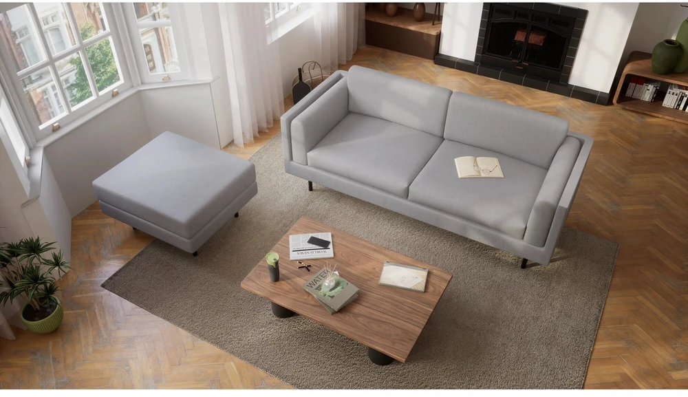 Citysofa Pufas CHELSEA - Sidabro