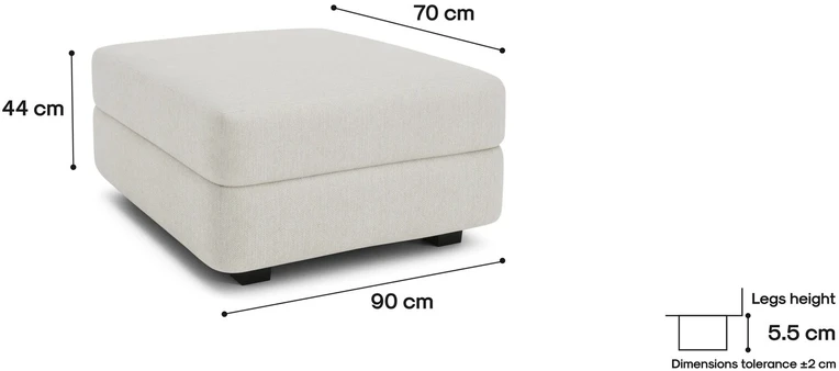 Citysofa Pufo modulis GRACIA - Kreminė smėlio