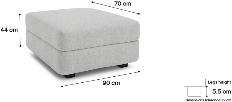 Citysofa Pufo modulis GRACIA - Pilka