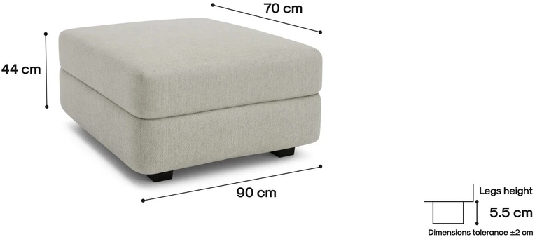 Citysofa Pufo modulis GRACIA - Smėlio pilka