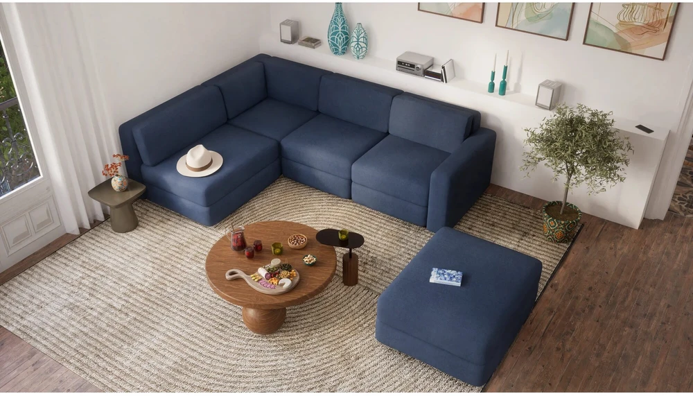 Citysofa Pufo modulis GRACIA - Tamsiai mėlyna