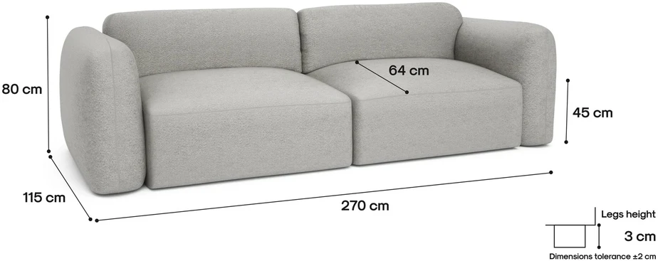 Citysofa Sofa-lova Norrebro - Sidabro