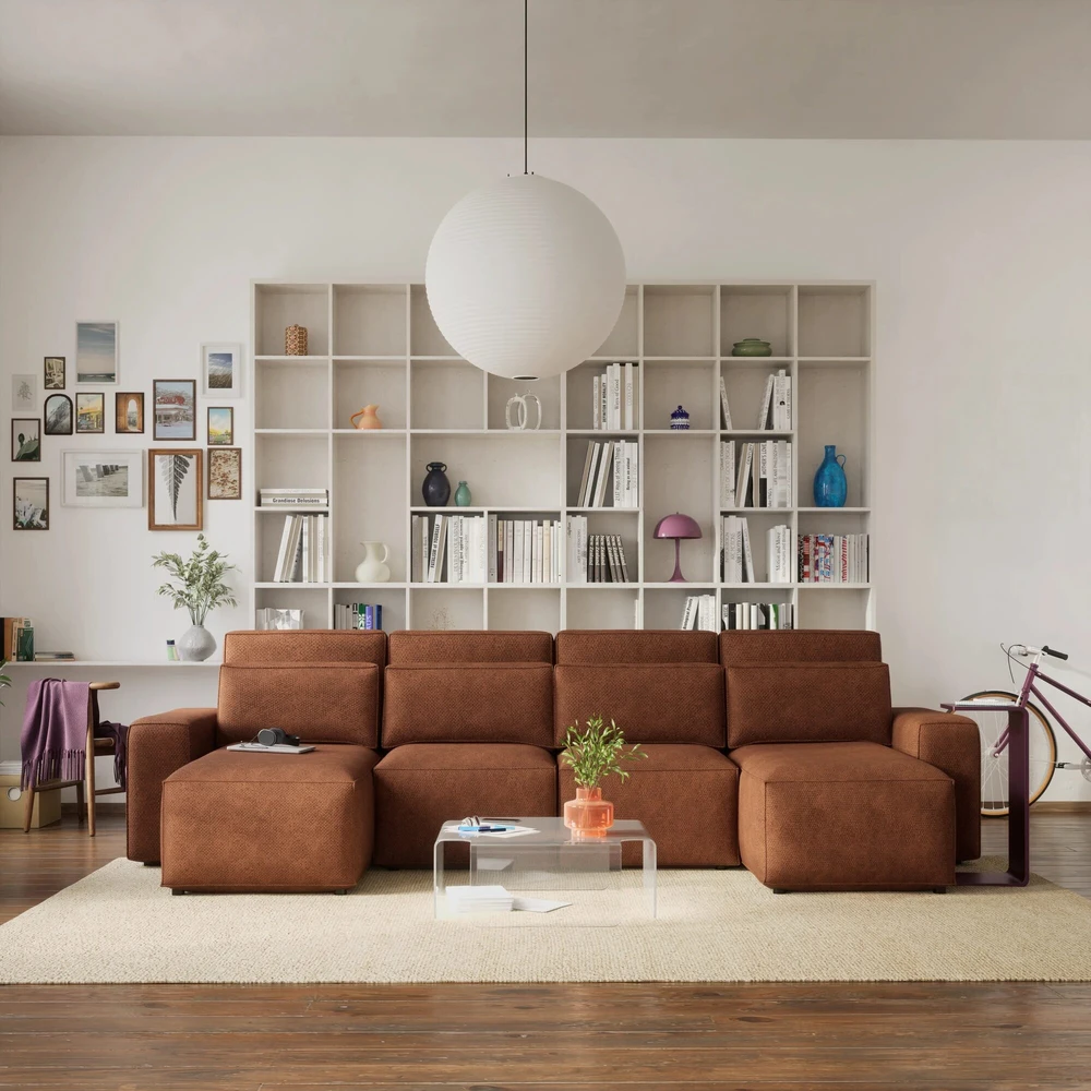 Citysofa U formos kampinė sofa-lova Jordaan - Plytų