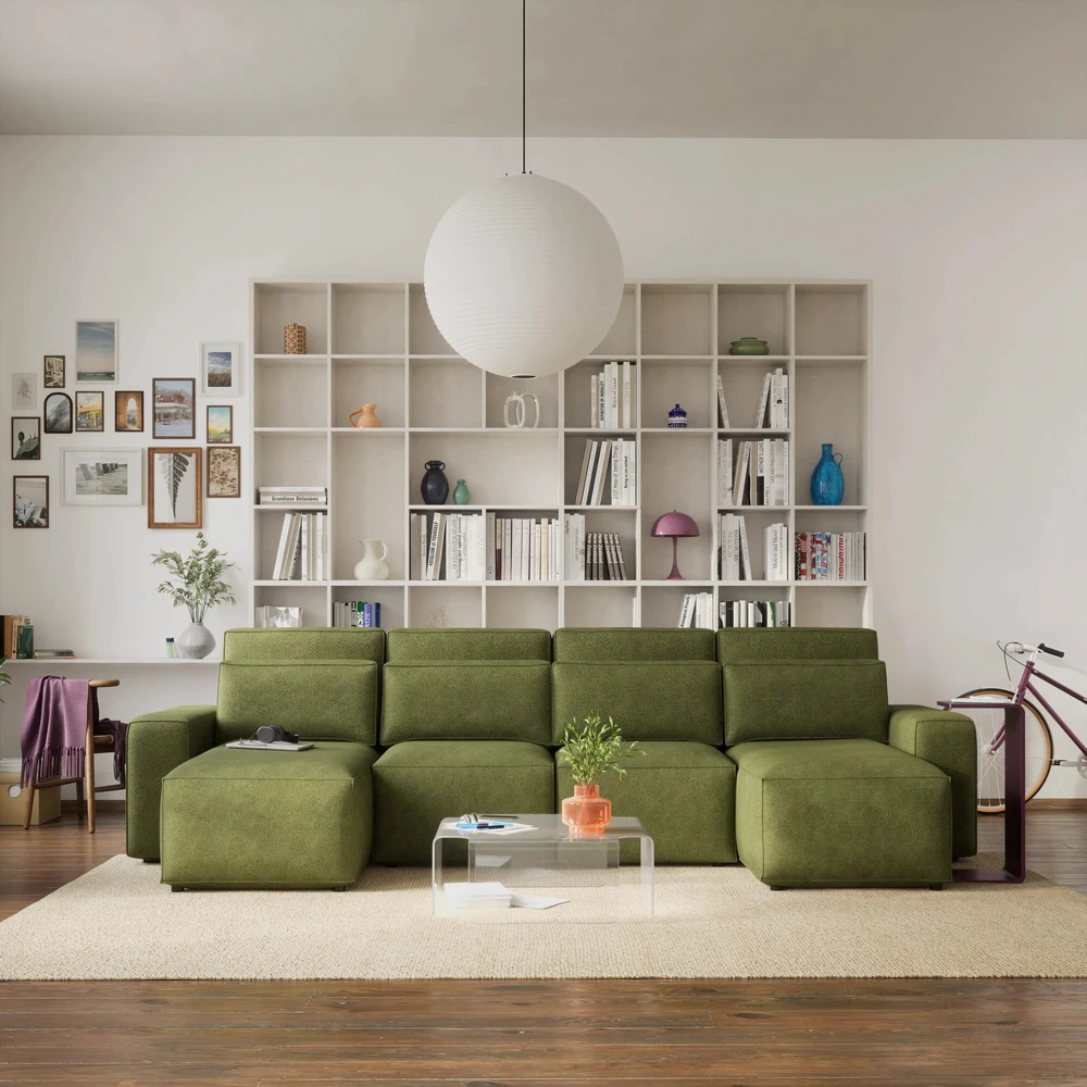 Citysofa U formos kampinė sofa-lova Jordaan - Kaki