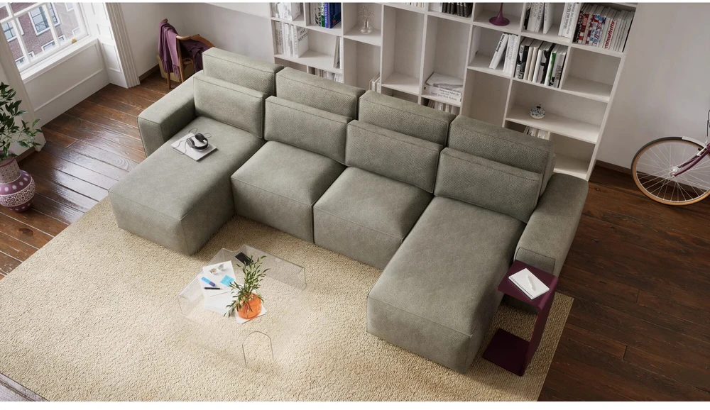 Citysofa U formos kampinė sofa-lova Jordaan - Pelenų