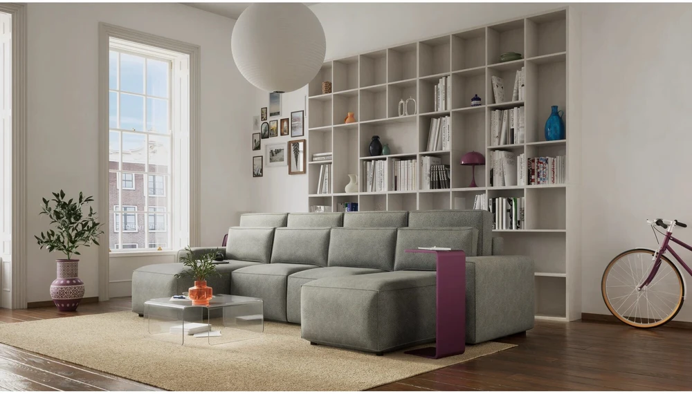 Citysofa U formos kampinė sofa-lova Jordaan - Pelenų