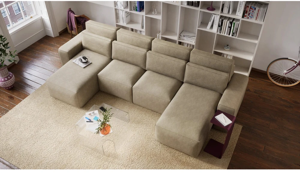 Citysofa U formos kampinė sofa-lova Jordaan - Kreminė