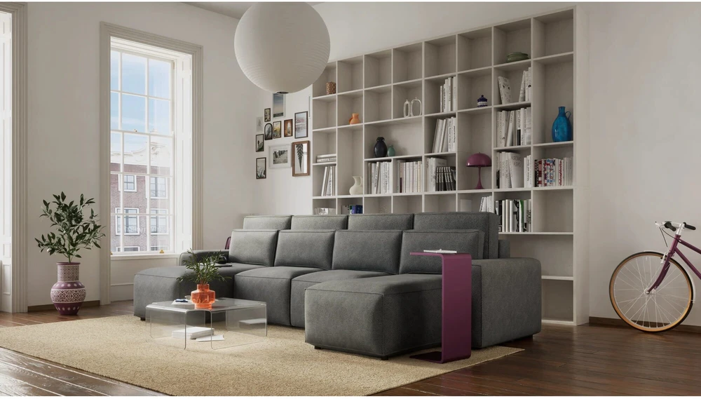 Citysofa U formos kampinė sofa-lova Jordaan - Pilka