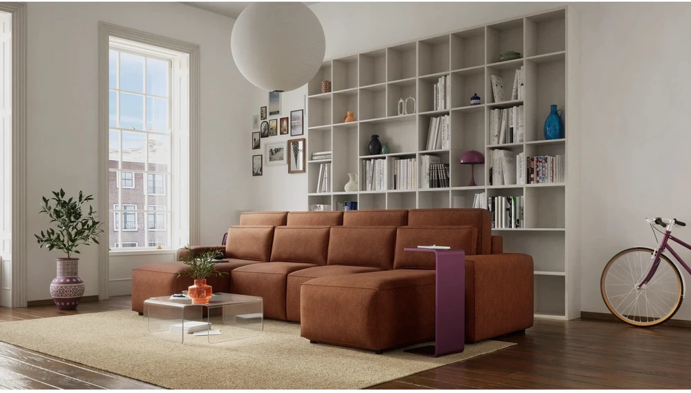 Citysofa U formos kampinė sofa-lova Jordaan - Plytų