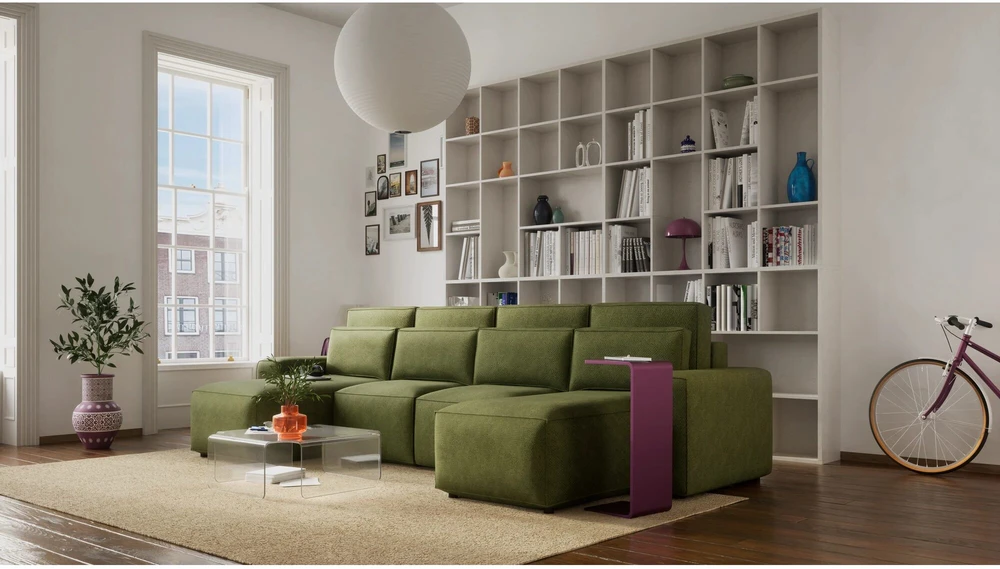 Citysofa U formos kampinė sofa-lova Jordaan - Kaki