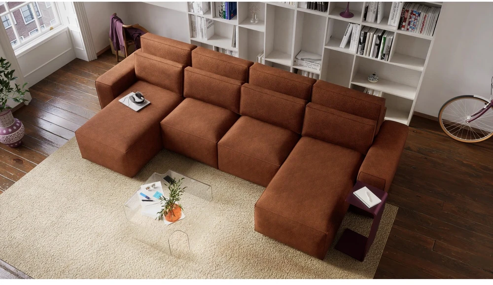 Citysofa U formos kampinė sofa-lova Jordaan - Plytų
