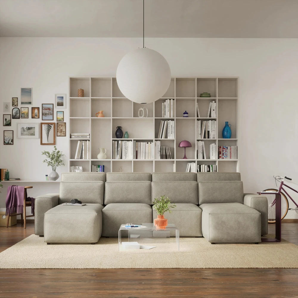 Citysofa U formos kampinė sofa-lova Jordaan - Kreminė
