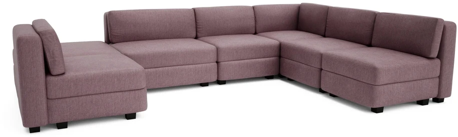 Citysofa U formos modulinė sofa GRACIA 160x340x230 cm - Dulsvai rožinė