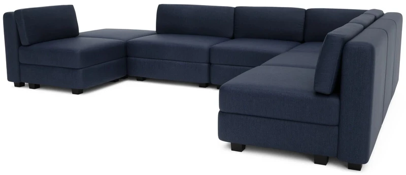 Citysofa U formos modulinė sofa GRACIA 160x340x230 cm - Tamsiai mėlyna