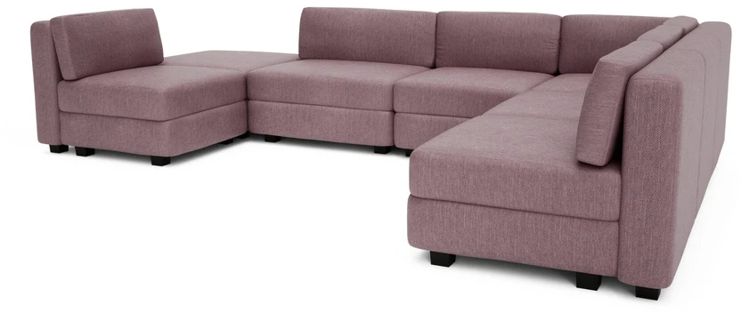 Citysofa U formos modulinė sofa GRACIA 160x340x230 cm - Dulsvai rožinė