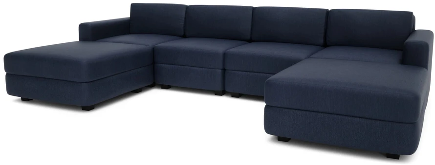 Citysofa U formos modulinė sofa GRACIA 180x320x180 cm - Tamsiai mėlyna