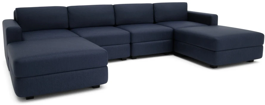 Citysofa U formos modulinė sofa GRACIA 180x320x180 cm - Tamsiai mėlyna