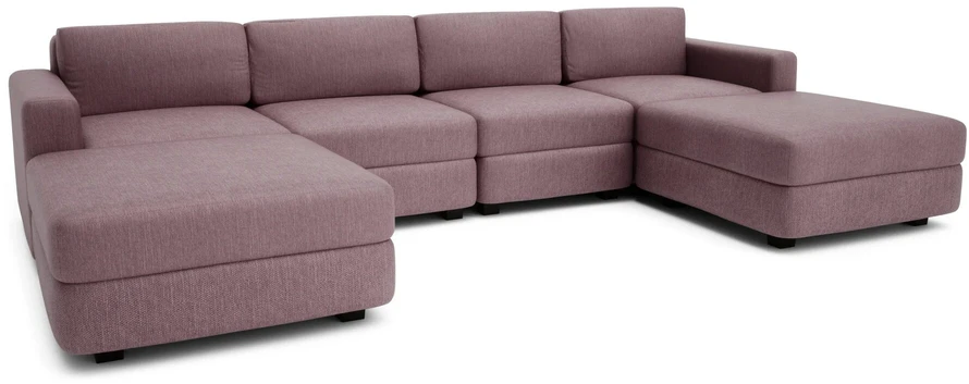 Citysofa U formos modulinė sofa GRACIA 180x320x180 cm - Dulsvai rožinė