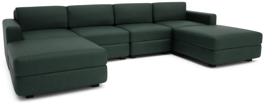 Citysofa U formos modulinė sofa GRACIA 180x320x180 cm - Žalia