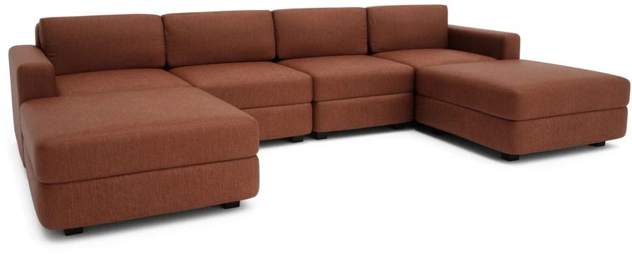 Citysofa U formos modulinė sofa GRACIA 180x320x180 cm - Terakota
