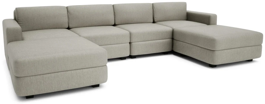 Citysofa U formos modulinė sofa GRACIA 180x320x180 cm - Smėlio pilka