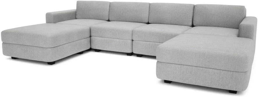 Citysofa U formos modulinė sofa GRACIA 180x320x180 cm - Pilka