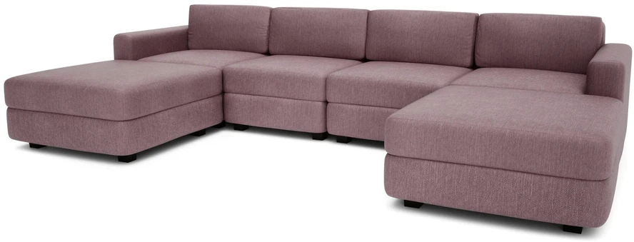 Citysofa U formos modulinė sofa GRACIA 180x320x180 cm - Dulsvai rožinė
