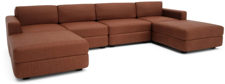 Citysofa U formos modulinė sofa GRACIA 180x340x180 cm - Terakota