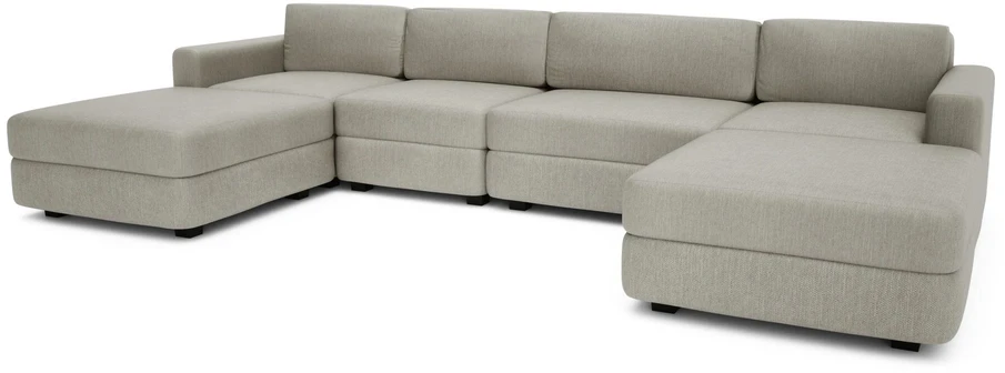 Citysofa U formos modulinė sofa GRACIA 180x340x180 cm - Smėlio pilka