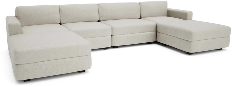 Citysofa U formos modulinė sofa GRACIA 180x340x180 cm - Kreminė smėlio