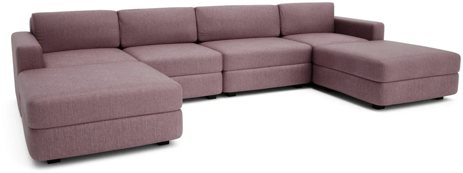 Citysofa U formos modulinė sofa GRACIA 180x340x180 cm - Dulsvai rožinė