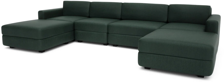 Citysofa U formos modulinė sofa GRACIA 180x340x180 cm - Žalia