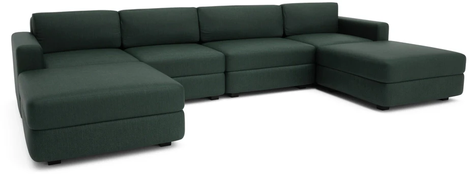 Citysofa U formos modulinė sofa GRACIA 180x340x180 cm - Žalia