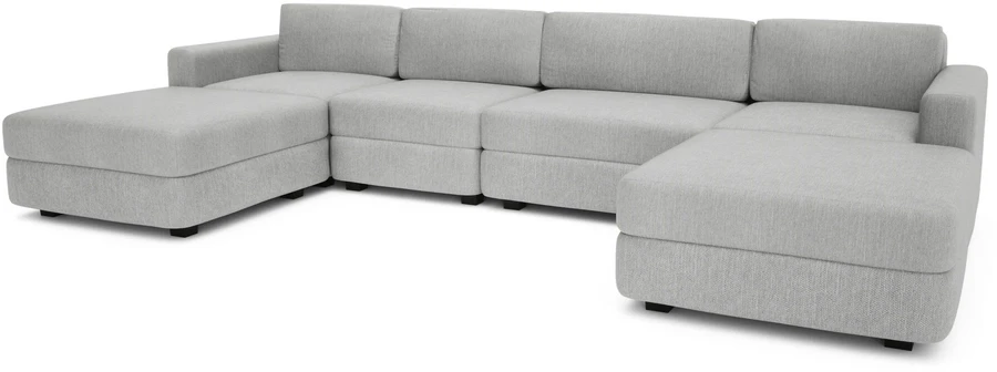 Citysofa U formos modulinė sofa GRACIA 180x340x180 cm - Pilka