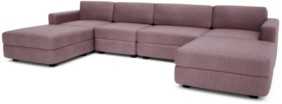 Citysofa U formos modulinė sofa GRACIA 180x340x180 cm - Dulsvai rožinė