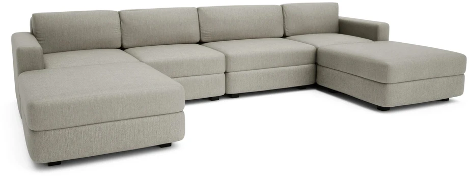 Citysofa U formos modulinė sofa GRACIA 180x340x180 cm - Smėlio pilka