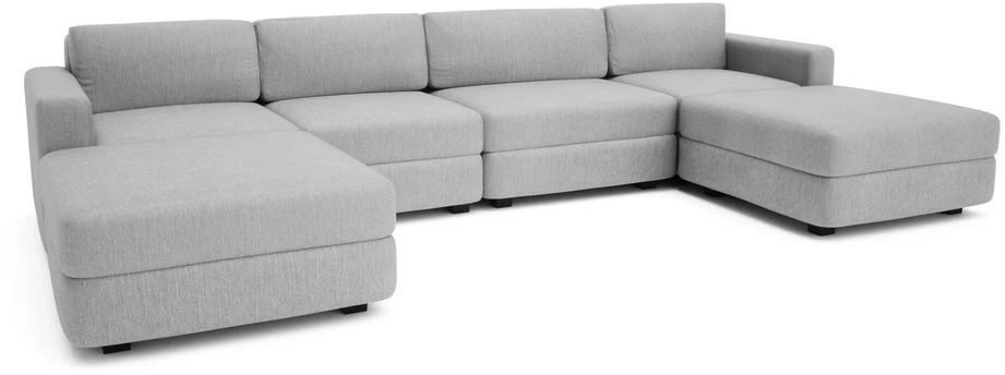 Citysofa U formos modulinė sofa GRACIA 180x340x180 cm - Pilka