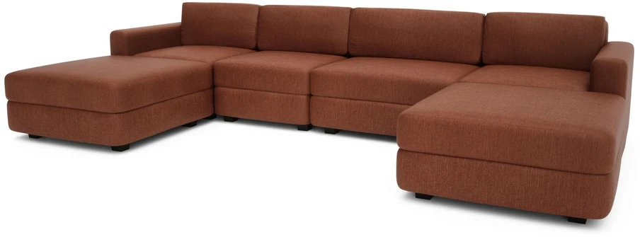 Citysofa U formos modulinė sofa GRACIA 180x340x180 cm - Terakota