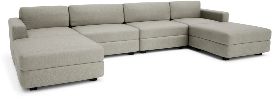 Citysofa U formos modulinė sofa GRACIA 180x360x180 cm - Smėlio pilka