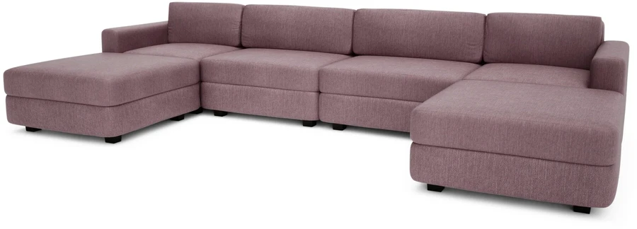 Citysofa U formos modulinė sofa GRACIA 180x360x180 cm - Dulsvai rožinė