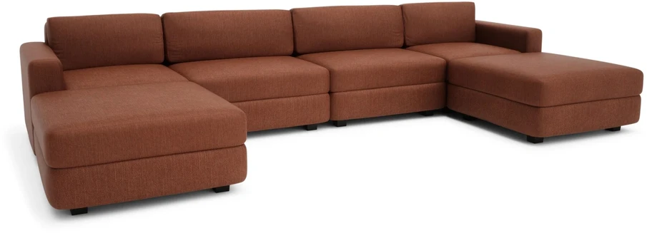 Citysofa U formos modulinė sofa GRACIA 180x360x180 cm - Terakota