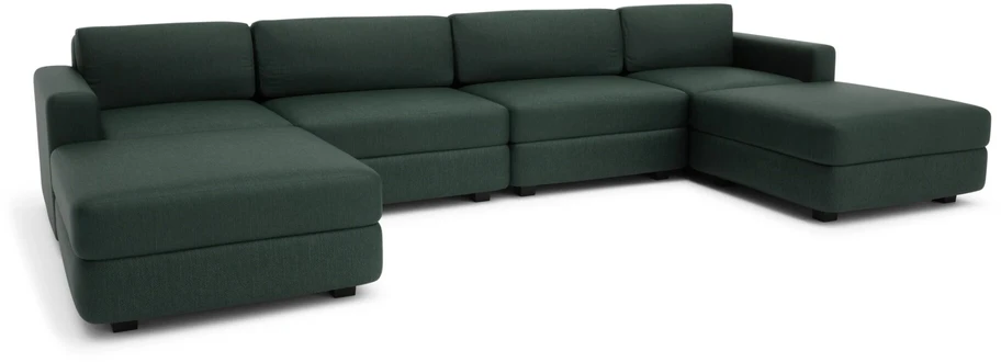 Citysofa U formos modulinė sofa GRACIA 180x360x180 cm - Žalia