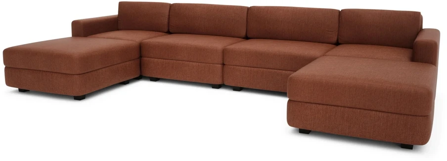 Citysofa U formos modulinė sofa GRACIA 180x360x180 cm - Terakota