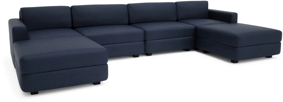 Citysofa U formos modulinė sofa GRACIA 180x360x180 cm - Tamsiai mėlyna